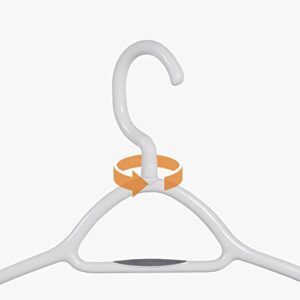 Set of 5 Deluxe Non Slip Hangers by Neatfreak! - Space Saving Hangers for Clothes, Pants, Jackets and Shirt 5 Pack,White/Grey