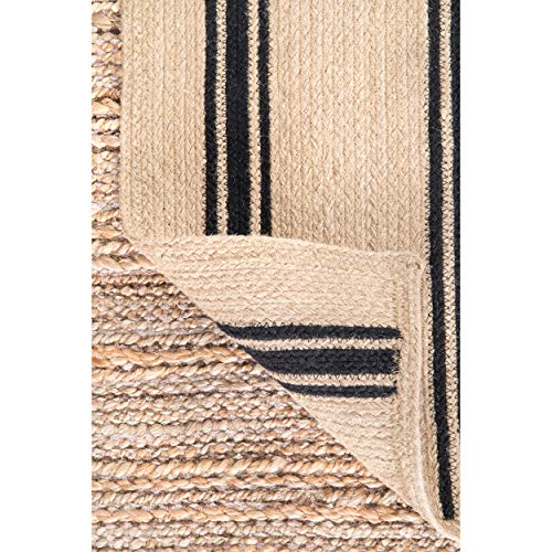 nuLOOM Striped Brenna Jute Area Rug, 5' x 8', Natural