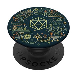 geeky d20 dice set plants and succulents nerdy popsockets popgrip: swappable grip for phones & tablets