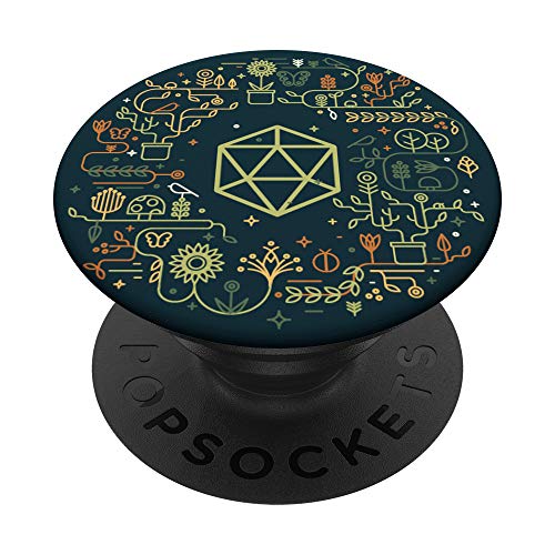 Geeky D20 Dice Set Plants and Succulents Nerdy PopSockets PopGrip: Swappable Grip for Phones & Tablets