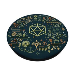 Geeky D20 Dice Set Plants and Succulents Nerdy PopSockets PopGrip: Swappable Grip for Phones & Tablets