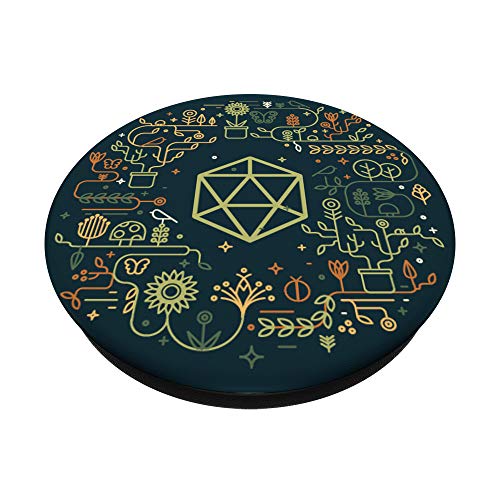 Geeky D20 Dice Set Plants and Succulents Nerdy PopSockets PopGrip: Swappable Grip for Phones & Tablets