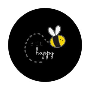 "Bee Happy" Yellow Black Bumble Bee Pun Quote -Save The Bees PopSockets PopGrip: Swappable Grip for Phones & Tablets