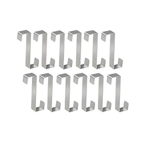 12 Pack Over The Door Hooks Z Shaped Hanging Hooks for Kitchen Bathroom Bedroom and Office