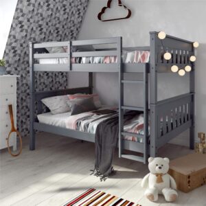 Dorel Living Moon Full Over Full Bunk Bed with USB Port, Gray