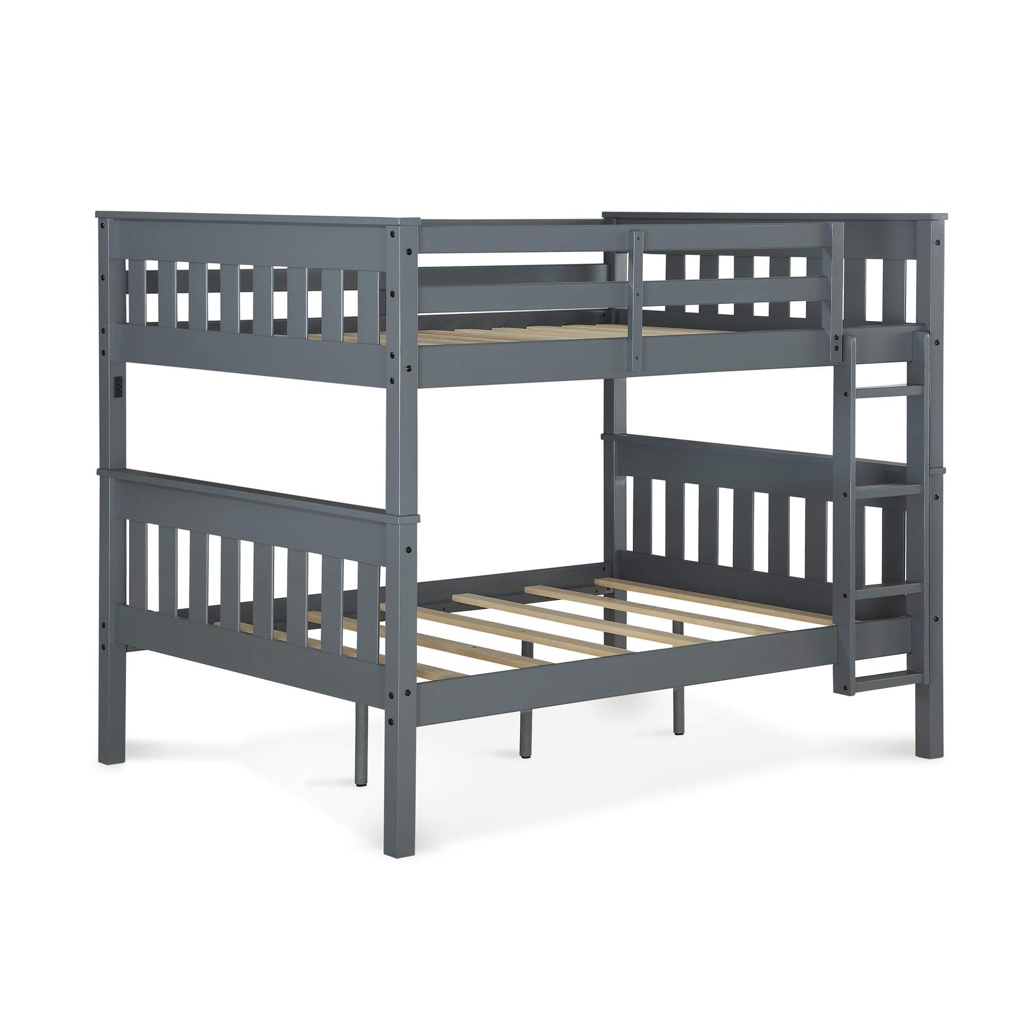 Dorel Living Moon Full Over Full Bunk Bed with USB Port, Gray