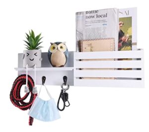 emerit key holder wall mail organizer decorative mounted organizer white suitable for entryway/hallway