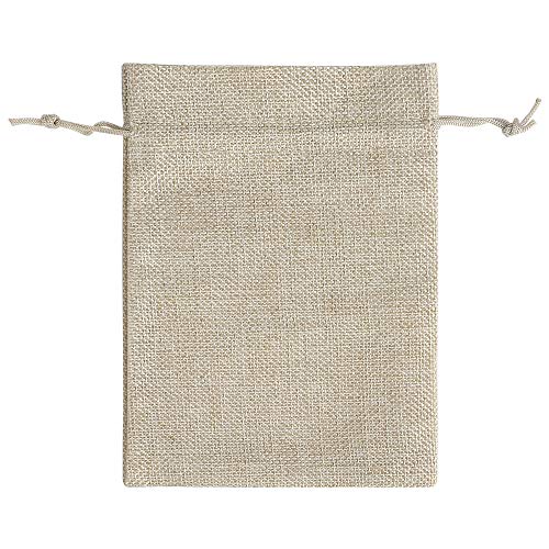 Lucky Monet 25/50/100PCS Burlap Gift Bags Wedding Hessian Jute Bags Linen Jewelry Pouches with Drawstring for Birthday, Party, Wedding Favors, Present, Art and DIY Craft (100Pcs, Cream, 4” x 6”)