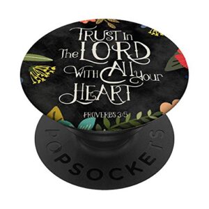 proverbs 3:5 quote, cell phone mount, hand holder knob 6635d popsockets popgrip: swappable grip for phones & tablets