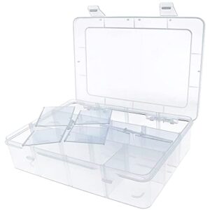 xiaoyztan 12 grids adjustable hard plastic component case with removable dividers for items organizing storing