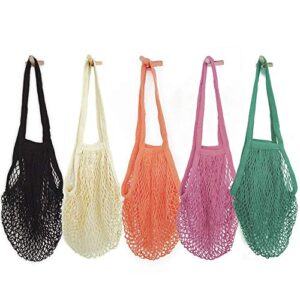 hotshine mesh bags reusable cotton mesh grocery bags - 100% cotton | net cotton string | shopping bag ¨c eco market bag - tote bag vegetable