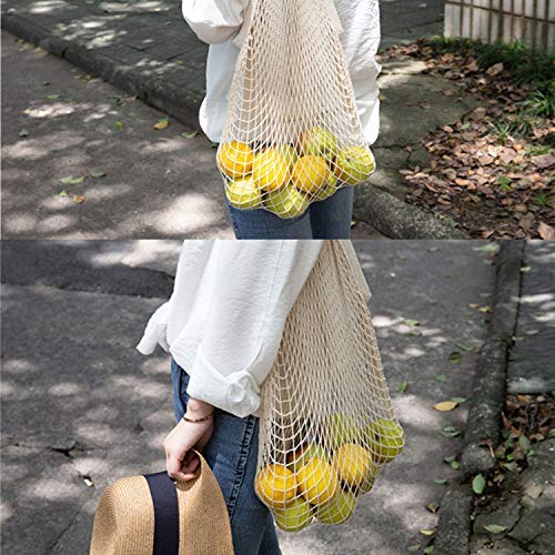 Hotshine Mesh Bags Reusable Cotton Mesh Grocery Bags - 100% Cotton | Net Cotton String | Shopping Bag ¨C Eco Market Bag - Tote Bag Vegetable