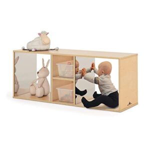 whitney brothers toddler discovery crawl-through cabinet natural uv