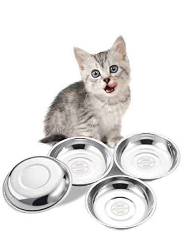 VENTION Stainless Steel Cat Bowls, Cat Food Bowl for Indoor Cats, Whisker Fatigue Cat Bowl, Shallow Cat Dishes