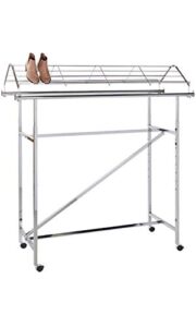 sswbasics chrome shoe topper for double-rail clothing rack - 57 2/5”w x 21" d x 11 ½"h