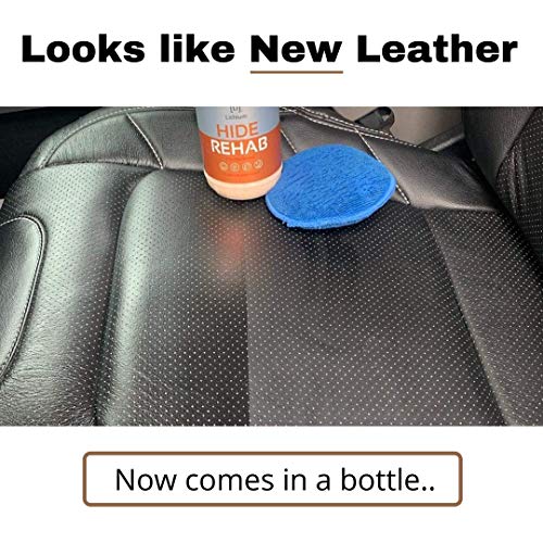 Hide Rehab Leather Conditioner- Most Effective Way Possible to Restore, Moisturize and Rehydrate Your Cars Leather. Protects from U.V. Rays, Stops Leather from Drying, Cracking. All Natural