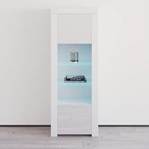 meble furniture & rugs milano bookcase matte body & high gloss fronts (white)