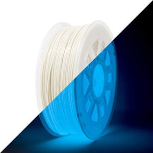 gizmo dorks low odor abs 3d printer filament 3mm (2.85mm) 1kg, glow in the dark blue