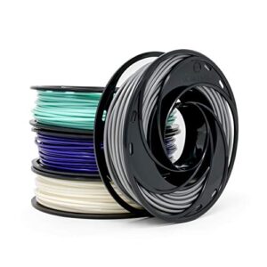 gizmo dorks low odor abs 3d printer filament 3mm (2.85mm) 200g sample pack - white, teal, purple, grey