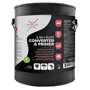 xion lab 2-in-1 rust converter & metal primer - concentrate covers up to 4x more - industrial grade water based - uv resistant rust reformer & inhibitor - no top coat needed - works on damp surfaces