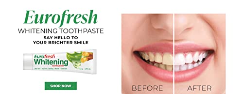 FARMASI Eurofresh Whitening Toothpaste, Provides Sensitive Teeth and Oral Care, It Refreshes The Breath and Provides a Solution to Tea and Coffee Stains, 3.7 fl. oz / 112 ml