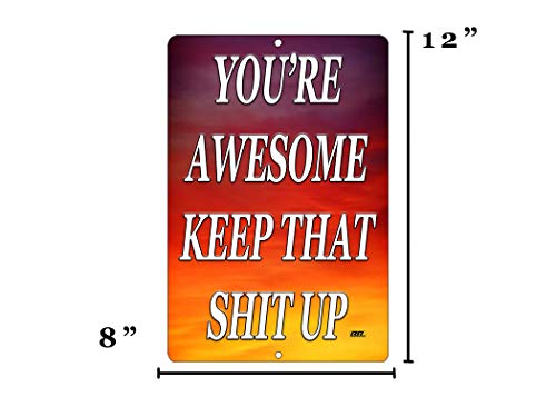 Rogue River Tactical Funny Sarcastic Work Office Retail Metal Tin Sign Wall Decor Bar Boss Employee Coworker You're Awesome