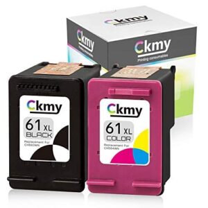 ckmy remanufactured 61xl replacement for hp 61 ink cartridge combo pack fit for envy 4500 5530 4502 4501 officejet 4630 deskjet 3050 2540 3510 1000 1510 2512 1512 printer (1 black, 1 color)