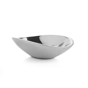 nambe mini butterfly bowl, chilled serving dish for dip, hummus, dressing, salsa, guacamole | prep-ahead- oven and freezer safe, made of metal alloy, silver, 6 oz