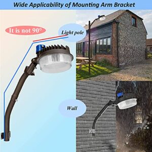 LEDMO Mounting Arm for LED Barn Light Adjustable Angle Sturdy Black Aluminum Extension Mounting Pole for Dusk to Dawm Outdoor Security Area Light Yard Light