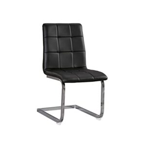signature design by ashley madanere contemporary faux leather upholstered dining chair, 4 count, black