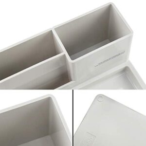 Citmage Desk Organizer Caddy with 5 Compartments Office Workspace Desktop Holder Plastic Stationery Storage Box for Pencils,Markers,Erasers,Pens (7.1" x4.8" x3.6")(Ivory White)