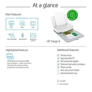 HP Tango X Smart Wireless Printer with Indigo Linen -cover – Mobile Remote Print, Scan, Copy, HP Instant Ink (3DP64A)