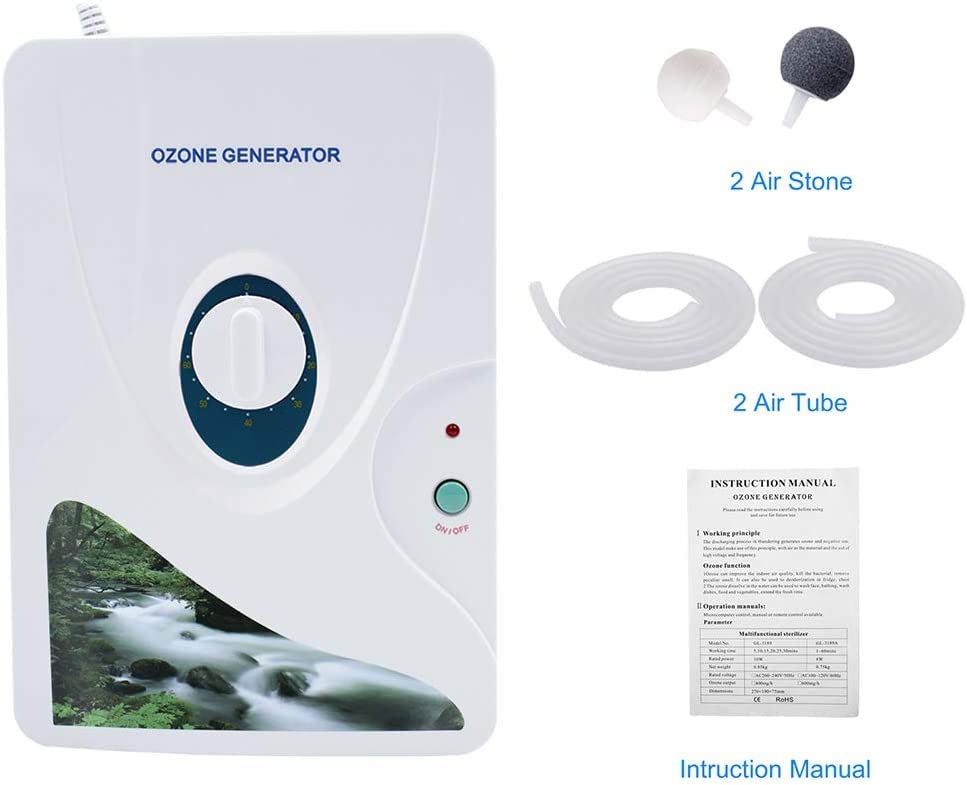 SHD Ozone Generator Water Ozonator O3 Ozone Machine 600mg/h for Home Air, Water, Fruits, Vegetables Clean