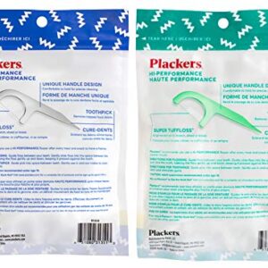 Plackers Hi Performance Original 60 Dental Flossers in Bundle with Plackers Hi Performance Mint 60 Dental Flossers