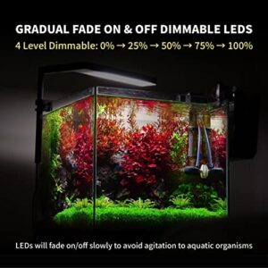 ONF Flat Nano Full Spectrum LED Aquarium Light, Dimmable 7000K / 1300lm, for <10 Gallons Rimless Fish Tanks, Freshwater Aquatic Plant Growth, Terrarium Spotlight, Potted Plant IP54 Waterproof (Silver)