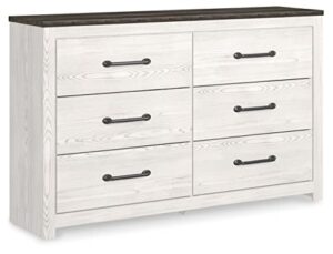 signature design by ashley gerridan coastal 6 drawer dresser, two tone white