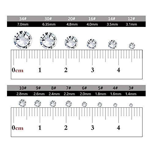 Onwon 1440 SS20 / 4.8mm Clear Crystal Flat Back Brilliant Round Rhinestones Glass Stones Glitter Gems Transparent Faux Diamond (Clear)