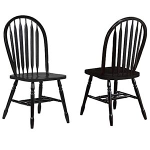 sunset trading black cherry selections dining chairs, distressed antique rub through
