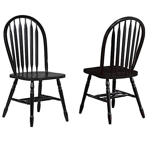 Sunset Trading Black Cherry Selections Dining Chairs, Distressed Antique rub Through