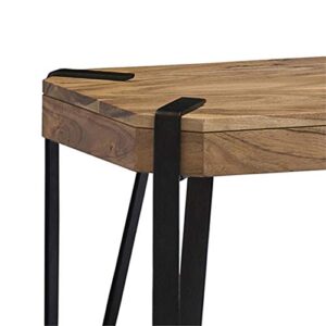 Alaterre Furniture Ryegate Natural Live Edge Solid Wood with Metal 48" Bench