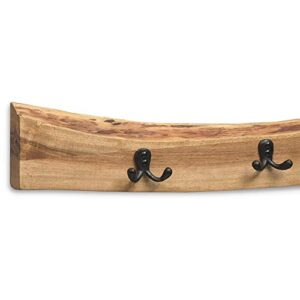 Alaterre Furniture Alpine Natural Live Edge Wood 36" Coat Hooks