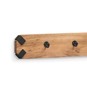Alaterre Furniture Ryegate Solid Wood with Metal Wall, Natural Coat Hooks