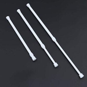 Wellgoods 1 Piece Small Spring Curtain Tension Rods Adjustable Extendable Rod for Cupboard Bathroom Window Closet -15.7 to 27.5 Inches