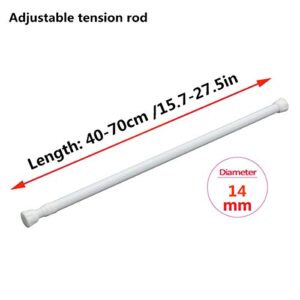 Wellgoods 1 Piece Small Spring Curtain Tension Rods Adjustable Extendable Rod for Cupboard Bathroom Window Closet -15.7 to 27.5 Inches