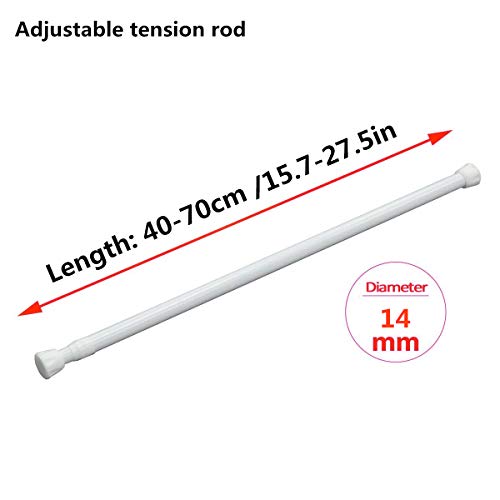 Wellgoods 1 Piece Small Spring Curtain Tension Rods Adjustable Extendable Rod for Cupboard Bathroom Window Closet -15.7 to 27.5 Inches