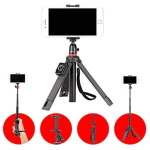 joby jb01550-bww telepod mobile tripod for smartphone and camera - bluetooth remote, monopod, selfie stick, vlogging, iphone, mirrorless, 360, action camera, lights