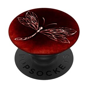 pretty red dragonfly popsockets popgrip: swappable grip for phones & tablets