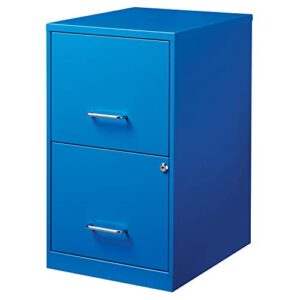 office dimensions 18in. 2 drawer metal soho vertical file cabinet, 18 in, classic blue