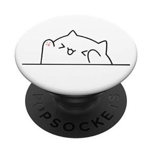 cute cheering bongo cat meme popsocket popsockets popgrip: swappable grip for phones & tablets
