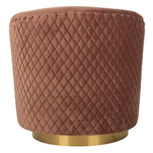 Safavieh Couture Home Clara Glam Dusty Rose Pink Velvet Quilted Swivel Tub Chair